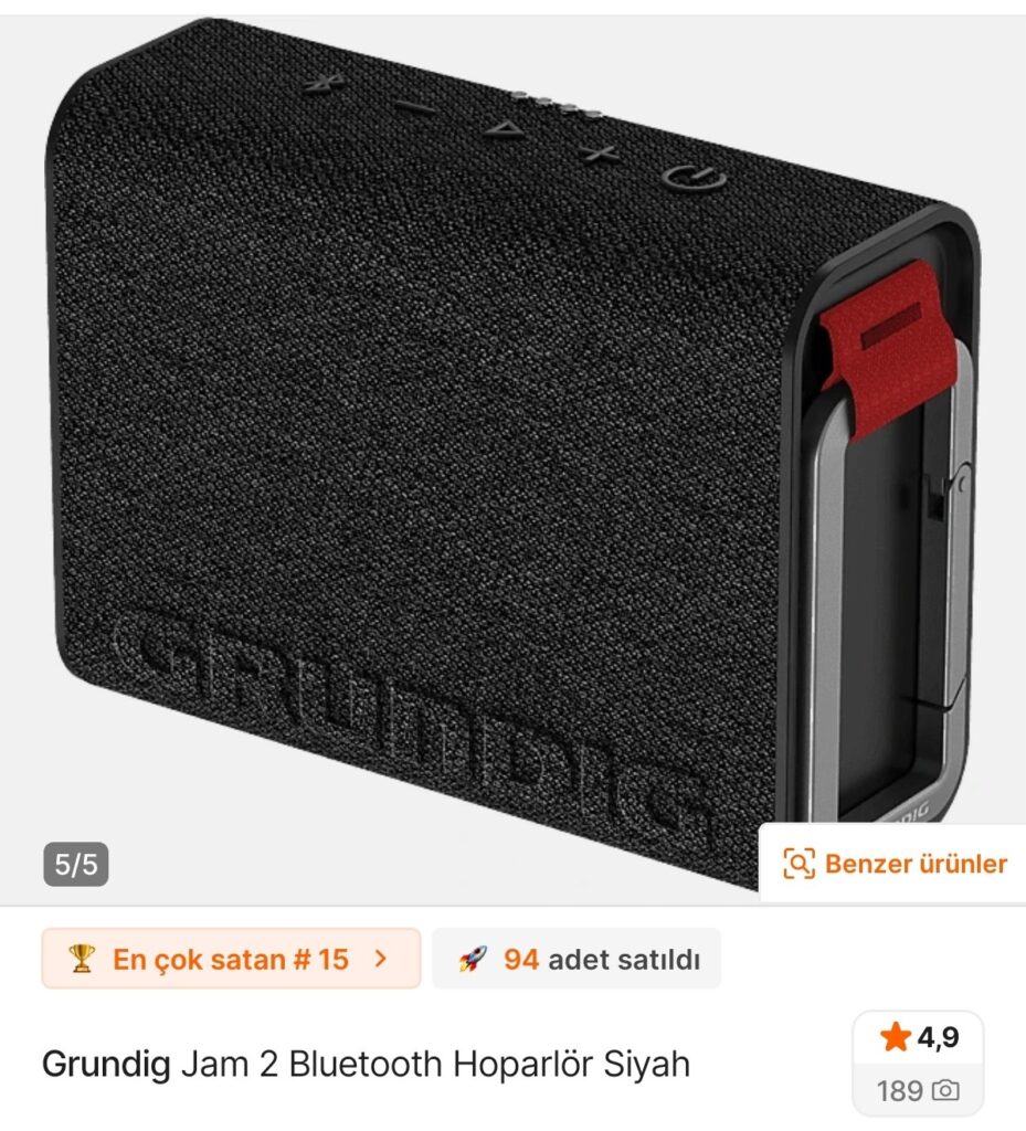 Grundig Jam 2 Bluetooth Hoparlör Siyah